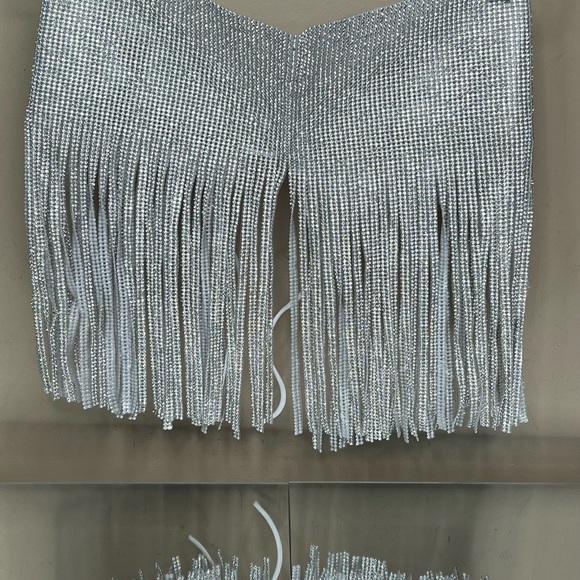 Ciao Adirana Rhinestone Silver Corset Belt - Picture 5 of 16